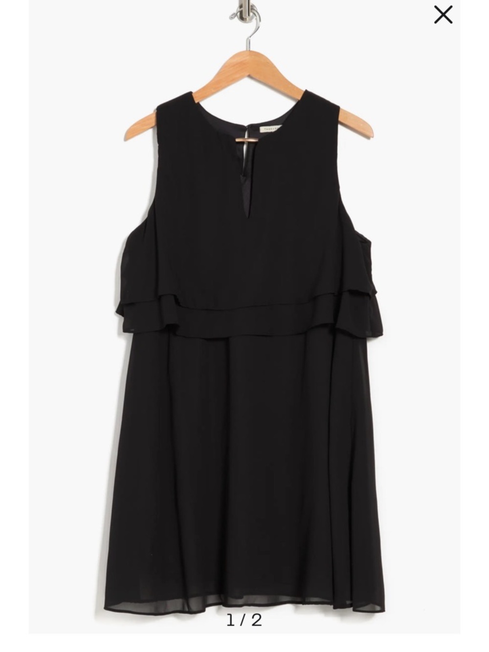 Nordstrom Black Sleeveless Layered Shift Dress